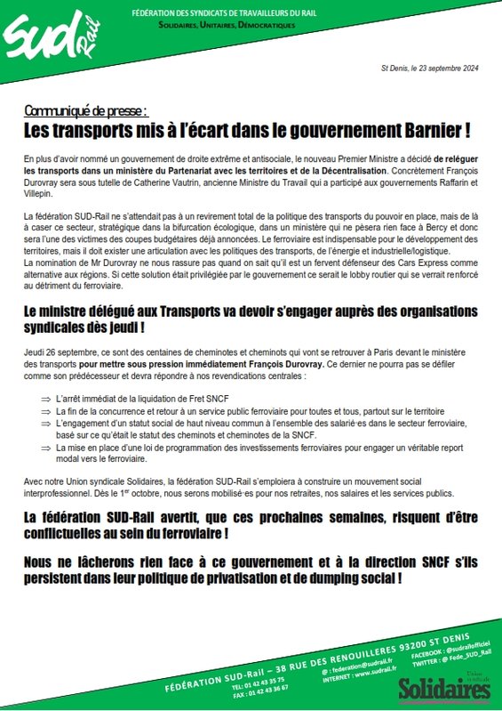 2024 - 09 - 23 - Communiqué de presse - Gouvernement Barnier_001