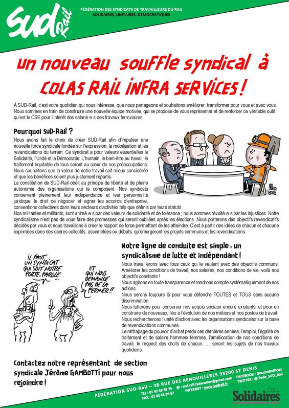 2025 - 02 - 06 - Création section  COLAS RAIL INFRA SERVICES