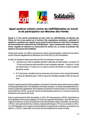 Appel syndical unitaire contre les LGBTphobies au travail et de participation aux Marches des Fiert├®s (def)1024_1