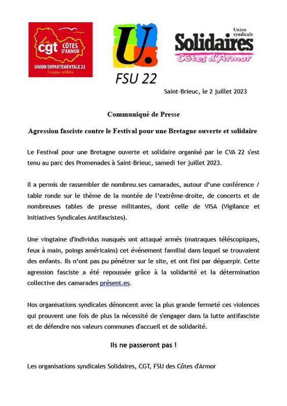 CP intersyndical Agression fasciste Festival Saint-Brieuc1024_1