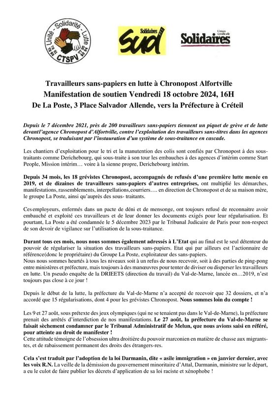 Tract Chrono manif 18 octobre 2024a