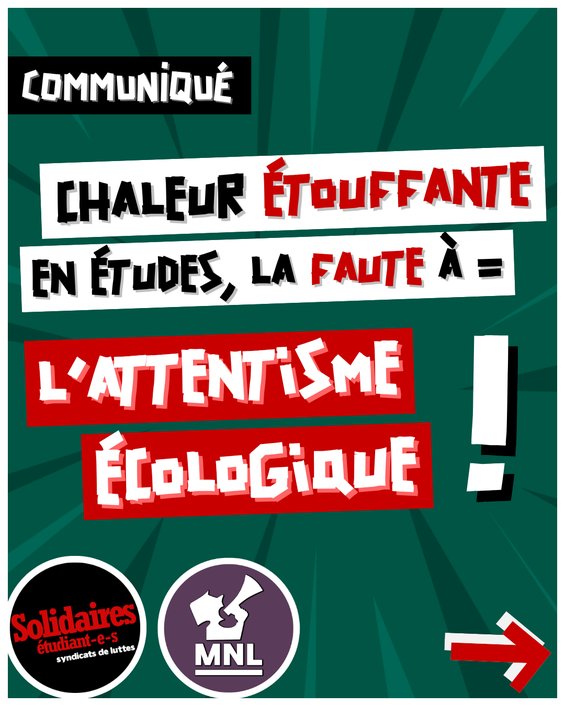 Chaleur étouffante en études