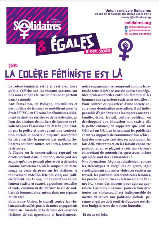 couverture Solidaires et Egales n°29