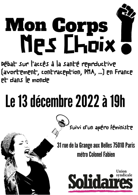 Soirée « Mon corps, mes choix » question de l’accessibilité à la santé reproductive en France et dans le monde"